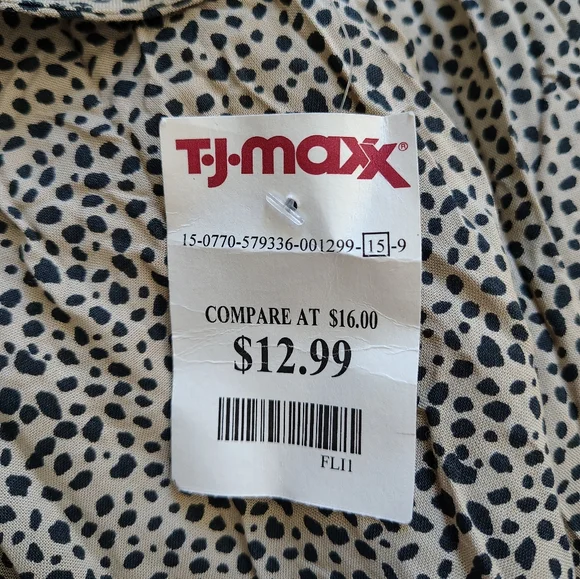 *NWT* Japna Women's Medium Cheetah Print Spaghetti Strap Halter Peplum Top - Picture 7 of 10